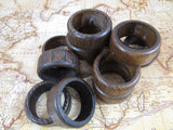 Vintage Wood Napkin Rings Tribal Ethnic Style Wooden Napkin Rings