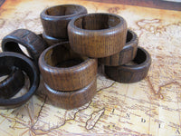 Vintage Wood Napkin Rings Tribal Ethnic Style Wooden Napkin Rings