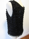 Vintage Sequin Embellished Angora Shell Made in British Colonies of Hong Kong Mid Century 1960's Evening Attire