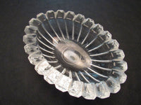 Vintage Fluted Pressed Glass Candy Nut Trinket Dish Clear Glass Americana