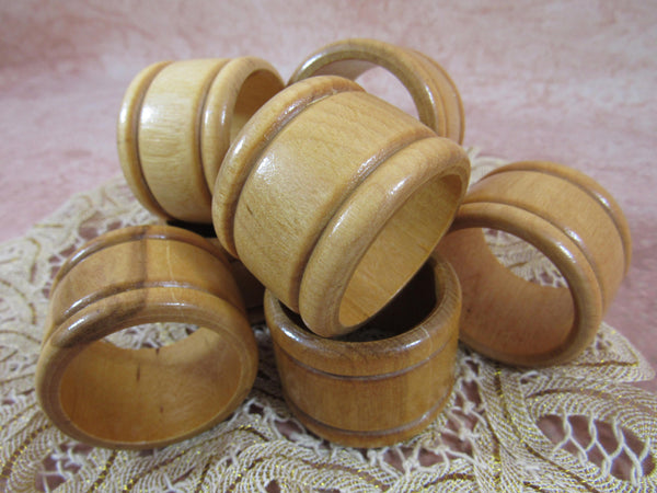 Vintage Wooden Napkin Holders set of 6