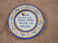 Vintage Miniature Collectible Souvenir Plate Humorous Spanish Proverb Anniversary Love