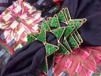 Vintage Beaded Star Napkin Rings Bollywood India Ethnic Tabletop Christmas Holiday Decor Set of 6