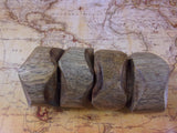 Vintage Hand Carved Wooden Napkin Rings Primitive Tribal Style Set of 4