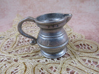 Vintage Miniature Pewter Creamer Wilton Armetele Colonial Style RWP Made in USA Plough Tavern (Armetale,Hollow,Satin)