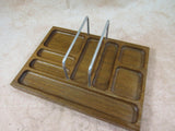 Vintage Wooden Valet Tray IPad Desk Holder Organizer Mid Century Valet Organizer