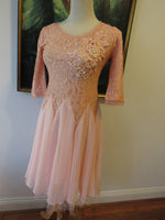 Vintage Pink Ballerina Style Dress Sequins Pearl Embellishments Tulle Skirt Never Worn Size S