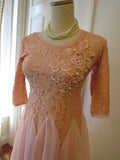 Vintage Pink Ballerina Style Dress Sequins Pearl Embellishments Tulle Skirt Never Worn Size S