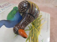 Vintage Hand Painted Duck Ceramic Duck Statuary Knick Knacks Home/Office decor Boho Folk Art Mexico