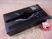 Vintage Black TolewareMetal Tissue Box Holder Shabby Chic Rectangular Hanging Tissue Box Holder