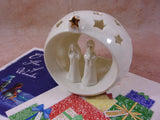 Vintage Nativity Candle Votive Holder Russ Berrie and Company Holiday Decor Keepsake Collectibles