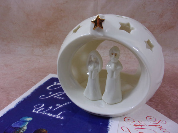 Vintage Nativity Candle Votive Holder Russ Berrie and Company Holiday Decor Keepsake Collectibles