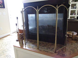 Vintage Fireplace Screen Metal Victorian/Edwardian Style Home Decor Accents and Accessories 4 Panel Screen Taiwan