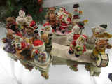 Vintage Miniature Residents Visitors Christmas Village Houses Christmas Town Mini Carolers Santa Snowmen Christmas Holiday Decor Keepsakes