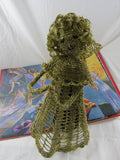 Vintage Woven Bottle Angel Hostess Gift Idea Holiday Decor Fiber Arts Christmas Tree Topper