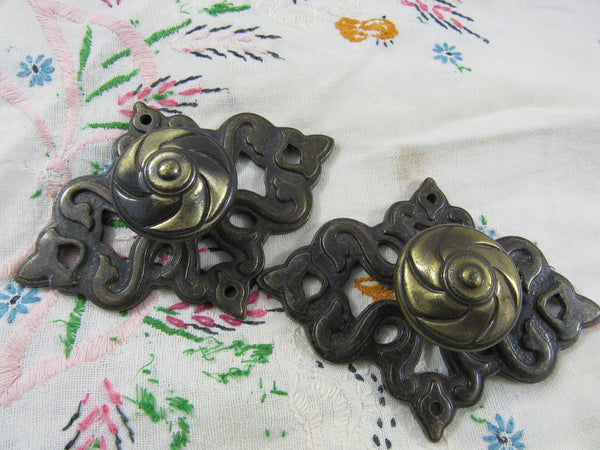 Vintage Antique Brass Plated Knobs Pulls Cabinet Hardware Drawer Knobs Pulls Priced Individually Victorian Style Salvage DIY