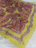 Vintage Handmade Paisley Scarf Italy 16 x 16