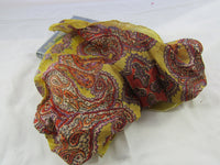 Vintage Handmade Paisley Scarf Italy 16 x 16