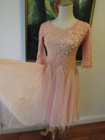 Vintage Pink Ballerina Style Dress Sequins Pearl Embellishments Tulle Skirt Never Worn Size S