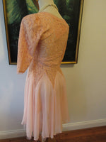 Vintage Pink Ballerina Style Dress Sequins Pearl Embellishments Tulle Skirt Never Worn Size S