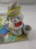 Vintage Ceramic Bunny Toothpick Holder Deviled Egg Rabbit Toothpick Holder Easter Spring Table Statuary Garden Pot Decor