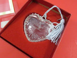 Vintage Lenox/Gorham Collectible Crystal Ornament EACH Sold Seperately Lady Anne Pitcher, Cat with Ribbon, Pave Heart Box In Original Box