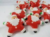 Vintage Miniature Plastic Santa Christmas Light Covers Upcycle Repurpose Holiday Crafting Set of 9