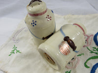 Vintage Shawnee Salt Pepper Shakers Hand Decorated Milk Jugs Salt Pepper Shaker Set Farmhouse Kitchen Decor