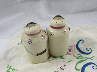 Vintage Shawnee Salt Pepper Shakers Hand Decorated Milk Jugs Salt Pepper Shaker Set Farmhouse Kitchen Decor