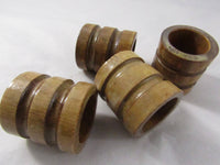 Vintage Wood Napkin Rings Tribal Ethnic Style Wooden Napkin Rings Set of 4 Tabletop Dining Serving Entertaining