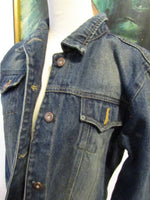 Vintage Denim Jean Jacket Steve & Barry's Denim Made in Nepal Size Medium Rocker Glam