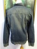 Vintage Denim Jean Jacket Steve & Barry's Denim Made in Nepal Size Medium Rocker Glam