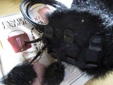 Vintage Faux Fur Black Barrel Bag 1990's Style Like New Cylinder Evening Bag Small Bag