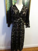 Vintage Black Lace Overlay Dress Circa 1990's Kiyonna Brand