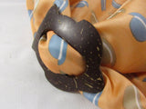 Handmade Costa Rican Coconut Wood Scarf Buckle Scarf Tie Holder Turtle Shape