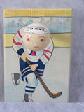 Vintage Hand Painted Wooden Wall Hook Hockey Player Sports Fan Wall Hanging