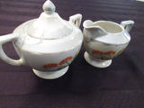 Vintage Japanese Lusterware Teacups and Saucers Luncheon Set 15 Pieces Creamer Sugar Bowl Chinoiserrie