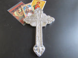 Vintage Metal Crucifix Wall Hanging Silver Non Tarnish Crucifix Cross Christianity Spiritual Religious Home Decor India EACH