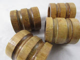 Vintage Wood Napkin Rings Tribal Ethnic Style Wooden Napkin Rings Set of 4 Tabletop Dining Serving Entertaining