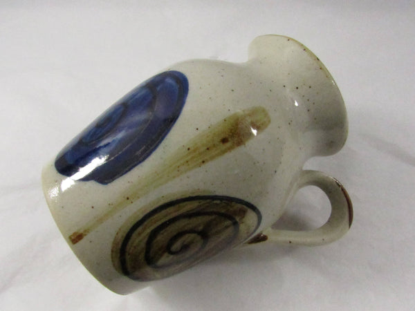 Vintage Otigari Style Small Pitcher Creamer Mod Japanese Abstract Pottery Mid Century Speckled Stoneware Ceramic Serving