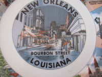 Vintage Collectible NOLA Souvenir Hanging Plate Saint Louis Cathedral New Orleans Bourbon Street French Quarter Attractions Made in Japan