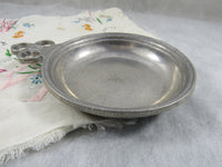 Vintage Pewter Porringer Dish Bowl Williamsburg Colonial Style Pewter Wilton RWP 1974 Country Ware Pierced Handle Farmhouse Collectibles