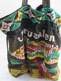 Vintage Beaded Purse Tote Jerusalem Souvenir Handbag Drawstring Purse Holy Land Unique Find