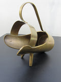 Vintage Solid Brass Wine Bottle Holder Wine Caddy Sleek Mid Century Style Tabletop Serving