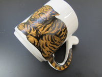 Vintage Ginger Cat Coffee Mug Japan Marmalade Cat Coffee Tea Mug Cat Lover Gift Striped Tabby Ceramic Mug