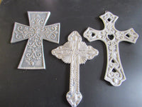 Vintage Metal Crucifix Wall Hanging Silver Non Tarnish Crucifix Cross Christianity Spiritual Religious Home Decor India EACH