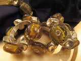 Handmade Decorative Stone and Wire Napkin Rings Gold Bronze Accent Tabletop Set of 4 OOAK