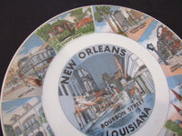 Vintage Collectible NOLA Souvenir Hanging Plate Saint Louis Cathedral New Orleans Bourbon Street French Quarter Attractions Made in Japan