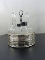 Vintage Silverplate Cruet Set Caddy Salad Condiment Set Buffet Accessories Tabletop Serving Set