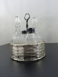 Vintage Silverplate Cruet Set Caddy Salad Condiment Set Buffet Accessories Tabletop Serving Set